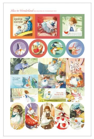 Классическая Anne of green gables/daddy long legs/Алиса в стране чудес, Набор стикеров для украшения сказок