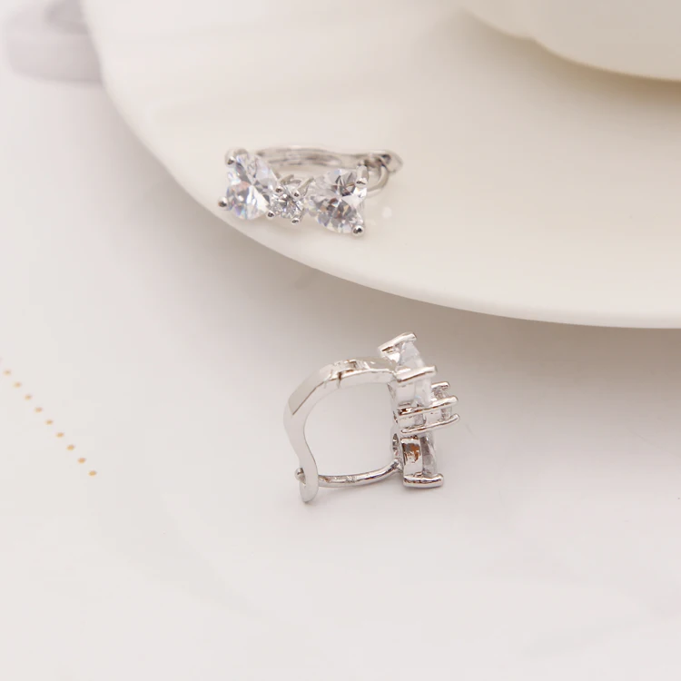 Милые дизайнерские серьги кольца с бантом для женщин модные роскошные свадебные