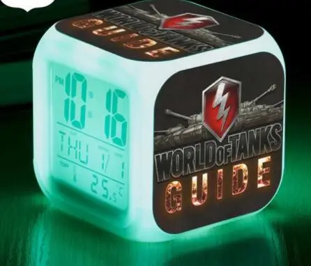 Многоцветный 7 цветов, цифровые часы World of Tanks, светодиодный Будильник, игровой персонаж, reloj despertador, светящиеся часы для мальчиков и девочек, подарки на Рождество - Цвет: Многоцветный