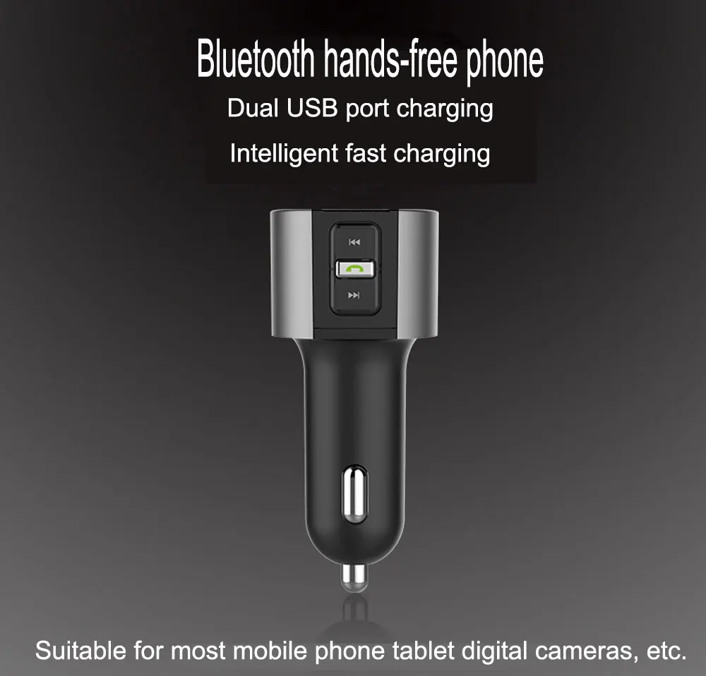 Автомобильный mp3 плеер Bluetooth Handsfree Kit fm-передатчик прикуриватель двойной usb Зарядка батарея Обнаружение напряжения U диск Play