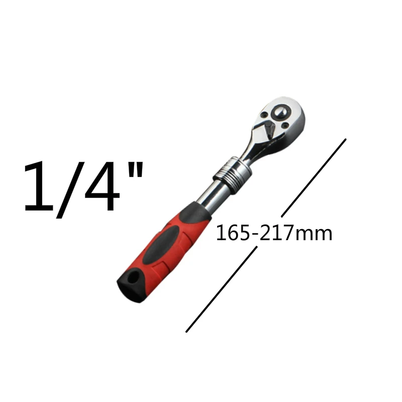 1 шт. Cr-V гибкий храповой ключ 1/" 3/8" 1/" гнездо драйвера шестигранный ключ Регулируемая длина 72 зубьев рычажный ключ храпового механизма - Цвет: Flexible Small