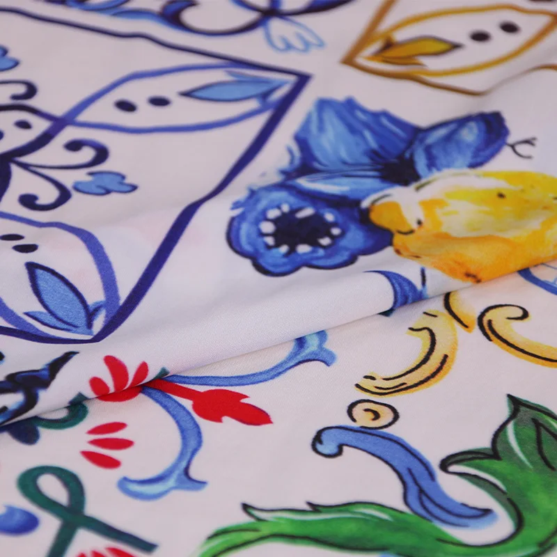 Sicilian majolica печатная Ткань 100% хлопок ткань для женщин детская одежда платье Шитье