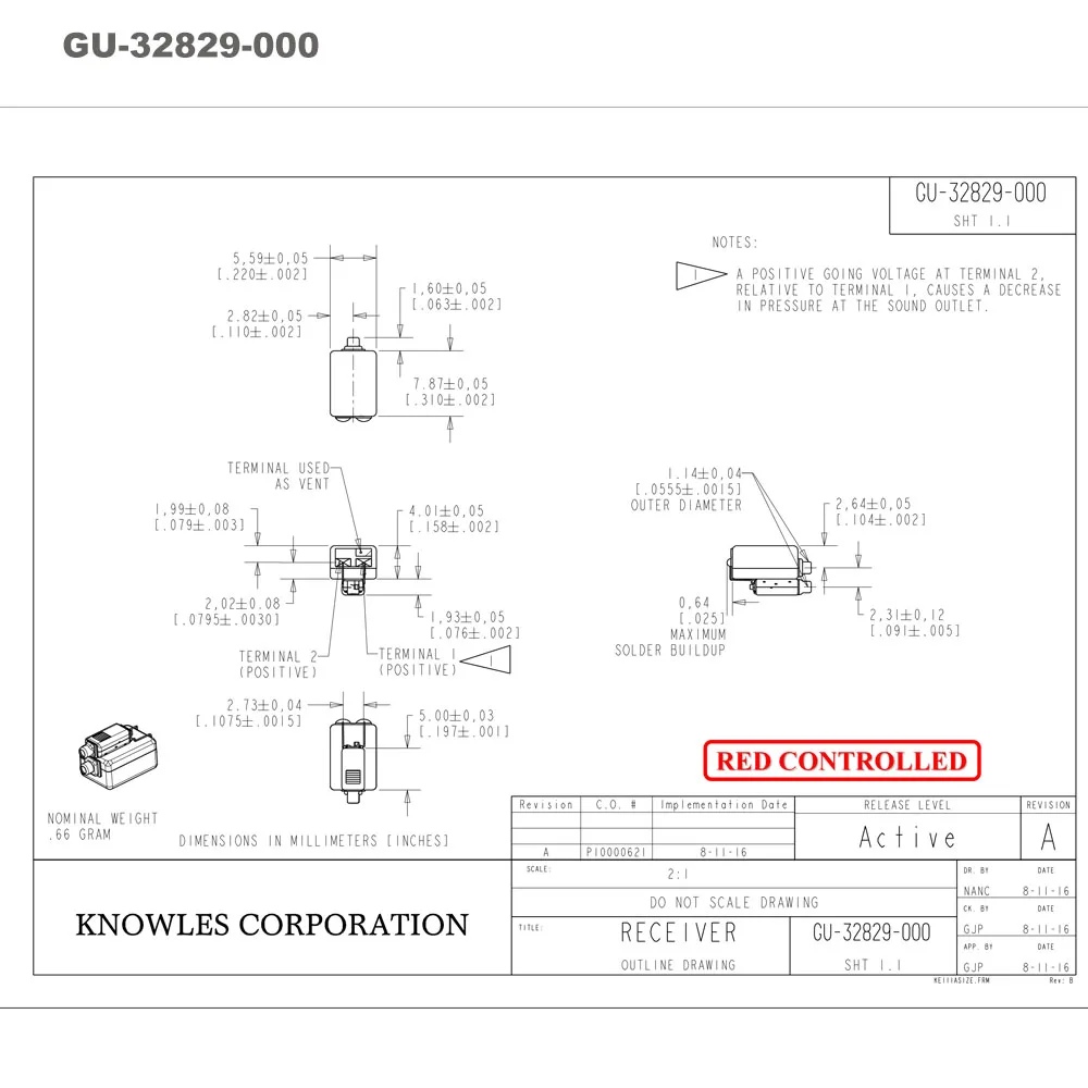 Knowles GU 32829 Dual BA Driver IEM сбалансированный арматурный драйвер приемник динамик для