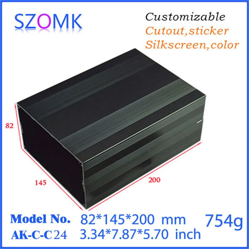 Электронный корпус алюминиевый проекционный ящик (1 шт.) 82*145*200 мм Выходная