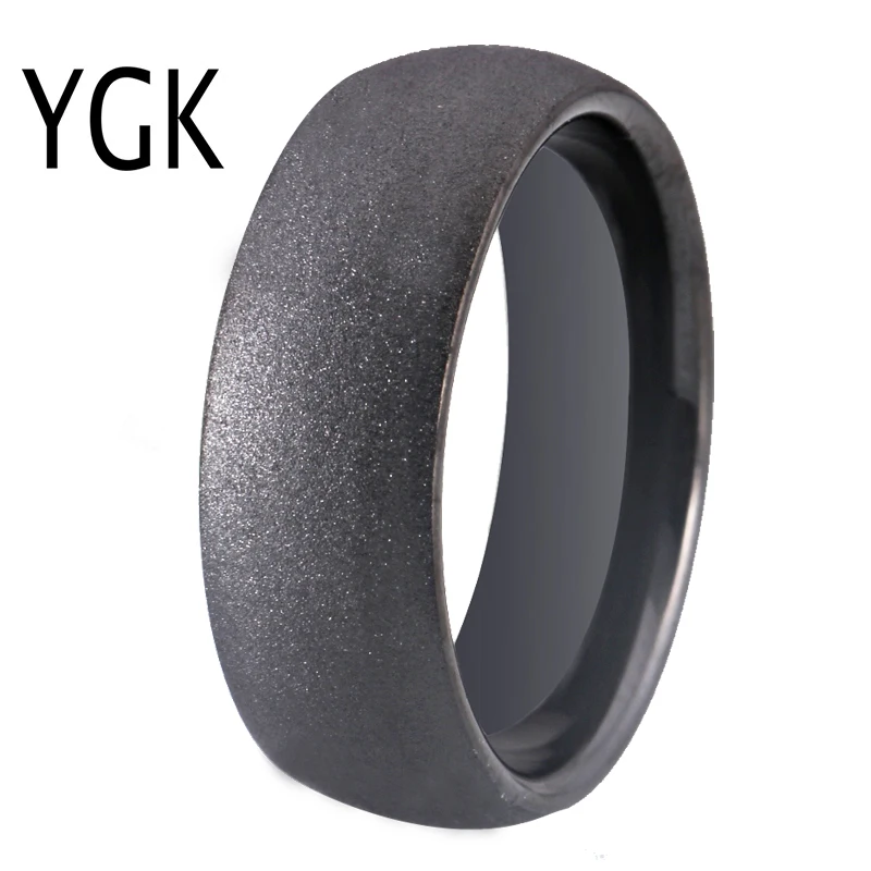 

Classic Wedding Band Ring Sand Blasted Black Tungsten Ring Men and Women Engagement Anniversary Gift Party Jewelry Comfort Fit