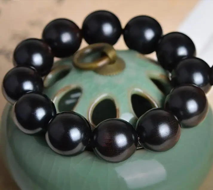 Бусины Будды из натурального сандалового дерева черного цвета для мужчин и