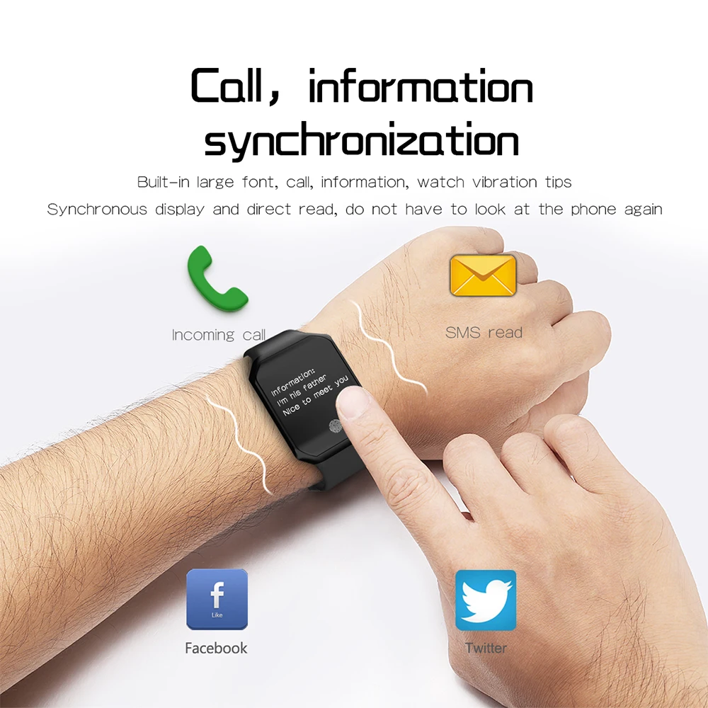 Bluetooth Smart Band кровяное давление монитор сердечного ритма фитнес трекер