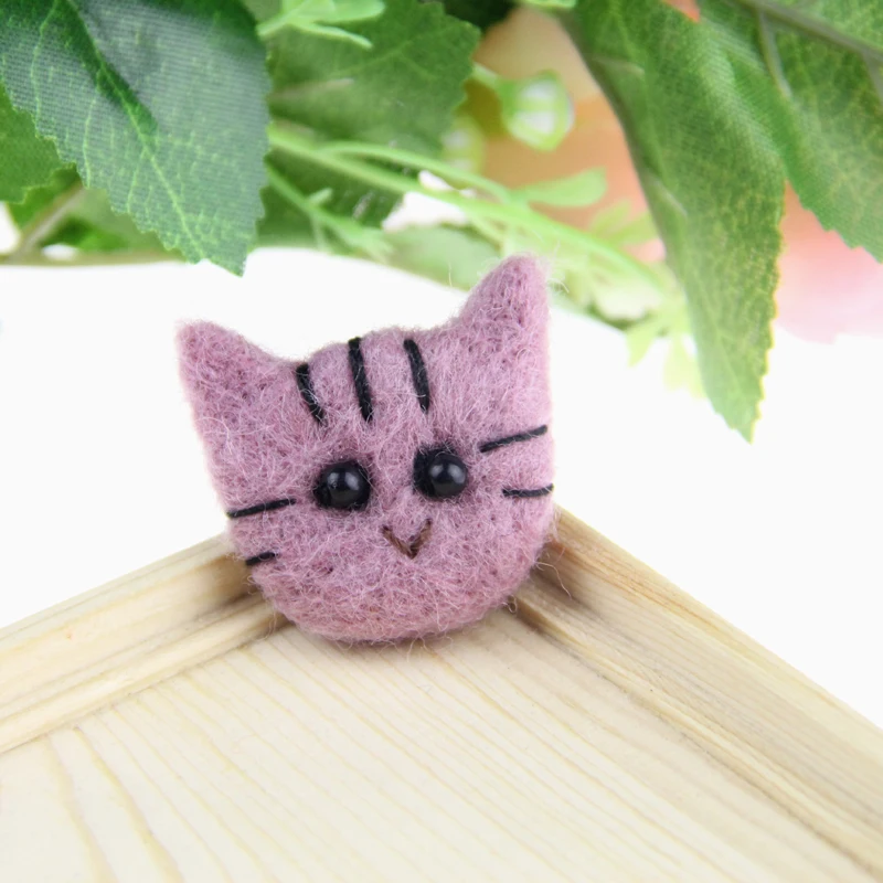 10 шт. игла Шерсть Войлок кошка ручной работы мультфильм животное улыбка котенок