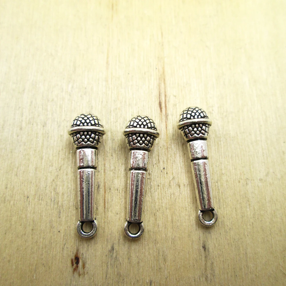 15 шт., 27x7 мм, искусственная 3d-подвеска, DIY ожерелье/браслеты, подвески, античный серебряный тон