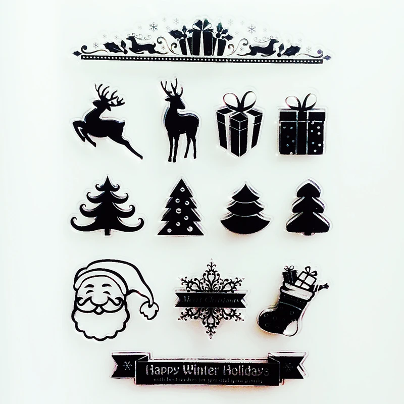 YLCS284 рождественские силиконовые прозрачные штампы для скрапбукинга DIY альбом