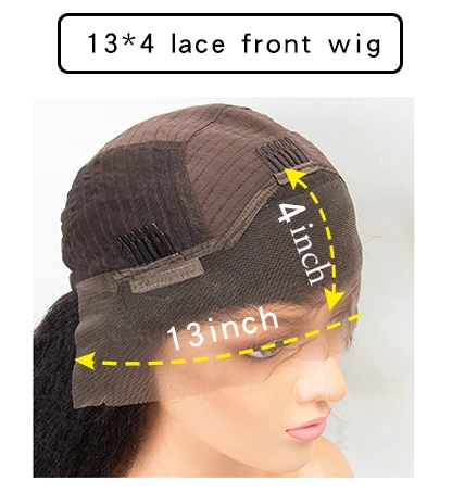 13x4 Lace Front Wig 13x4 Синтетические волосы на кружеве парики из натуральных волос с Африканской структурой, черные женские вьющиеся парики из натуральных волос на кружевной Синтетические волосы на кружеве предварительно вырезанные Детские волос бразильский человеческих волос Выбеленные узлы - Цвет: 13x4 Lace Front Wig