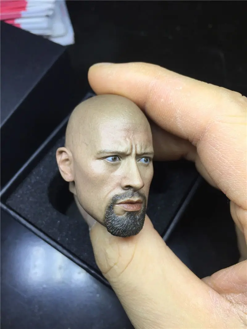 

1/6 Scale Dwayne Johnson Head Carving Model for 12'' Bodies