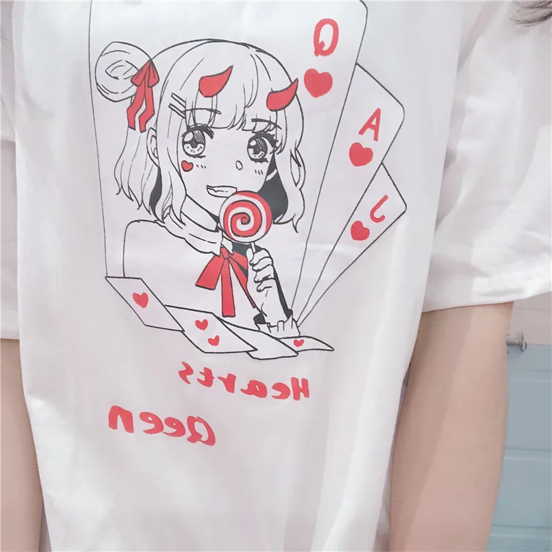 Neploe женская футболка с коротким рукавом Harajuku Janpanese Футболка с принтом для девочек Топ Повседневная Уличная одежда женские футболки 52535