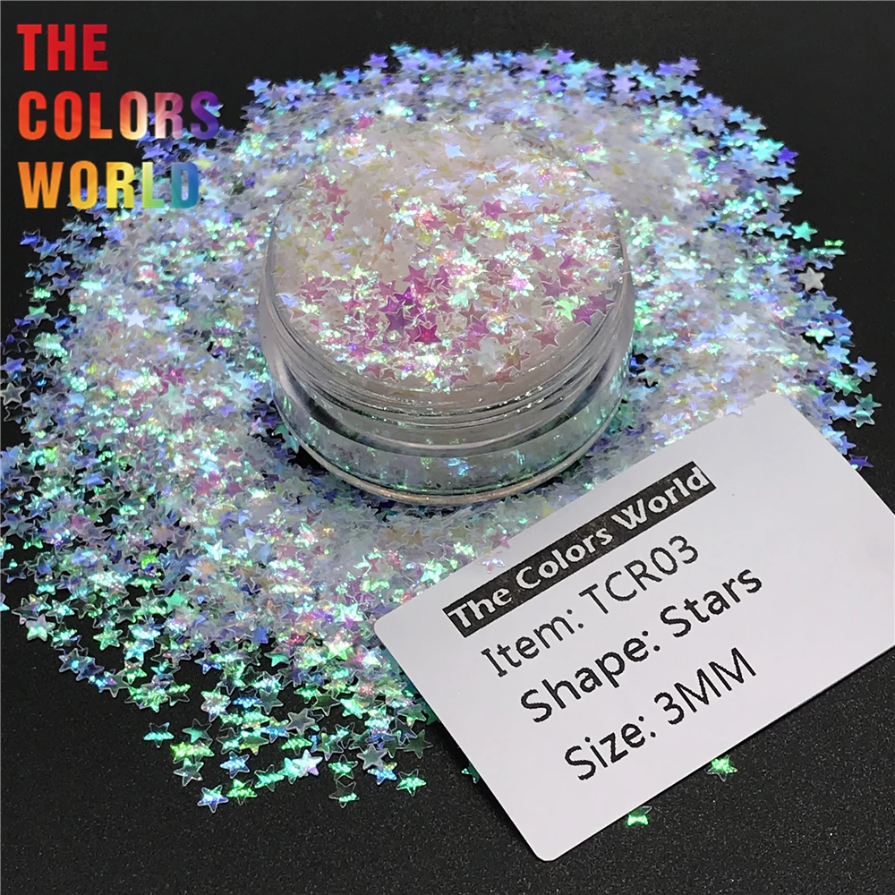 TCT-207 Звезда Форма переливчатая Радуга 3 мм размер ногтей Блеск для ногтей искусство украшения тела блеск макияж FacePaint хна ручная работа сделай сам