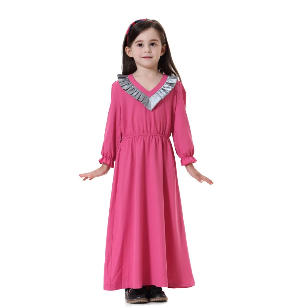 Мусульманская детская одежда; abaya; милые детские длинные платья; длинное платье для девочек; халат; кимоно Jubah Ramadan; Ближний Восток; арабское исламское платье