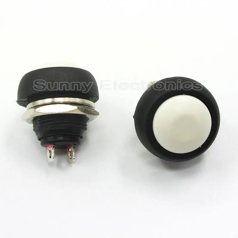 

100pcs White 12mm Waterproof momentary ON/OFF Push button Mini Round Switch