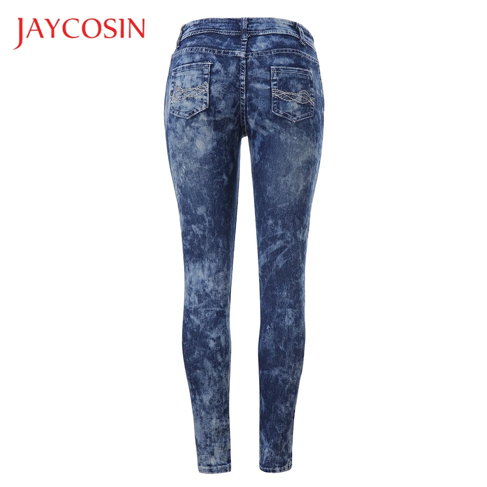 Женские джинсы JAYCOSIN Осенние эластичные повседневные укороченные с вышивкой
