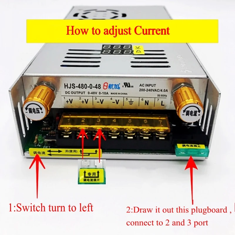 Регулируемый DC 0-12 V 24 v 36 v 48 v 60 v 80 v 120 v 480 W цифровой дисплей Ток Напряжение переключатель Регулируемый источник питания светодиодный лазерный драйвер