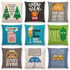 Милый мультяшный картофель фри Taco, фруктовый пирог, Веселый день, забавные слова, декоративные буквы, цветной чехол для подушки, чехол для дивана