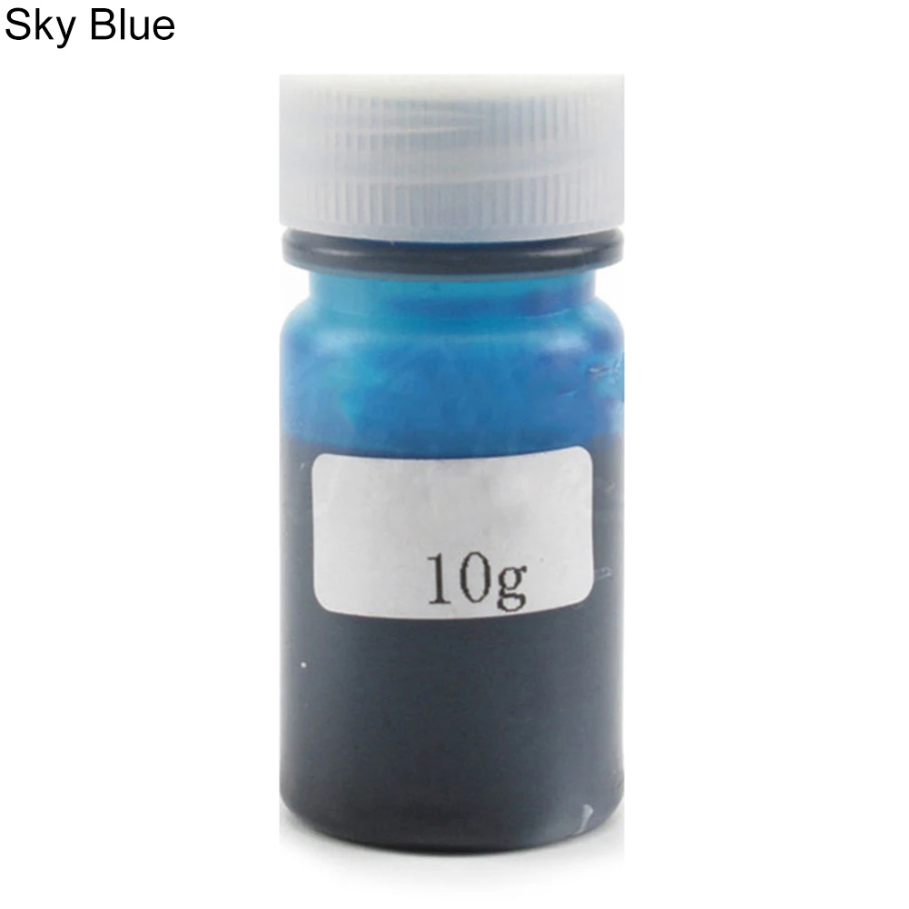 Sky Blue 10 цветов 10 г эпоксидный УФ-краситель из смолы цвет муравьиная смола пигмент смешанный цвет DIY ремесло ручная работа быстросохнущие нетоксичные поделки - Цвет: Sky Blue