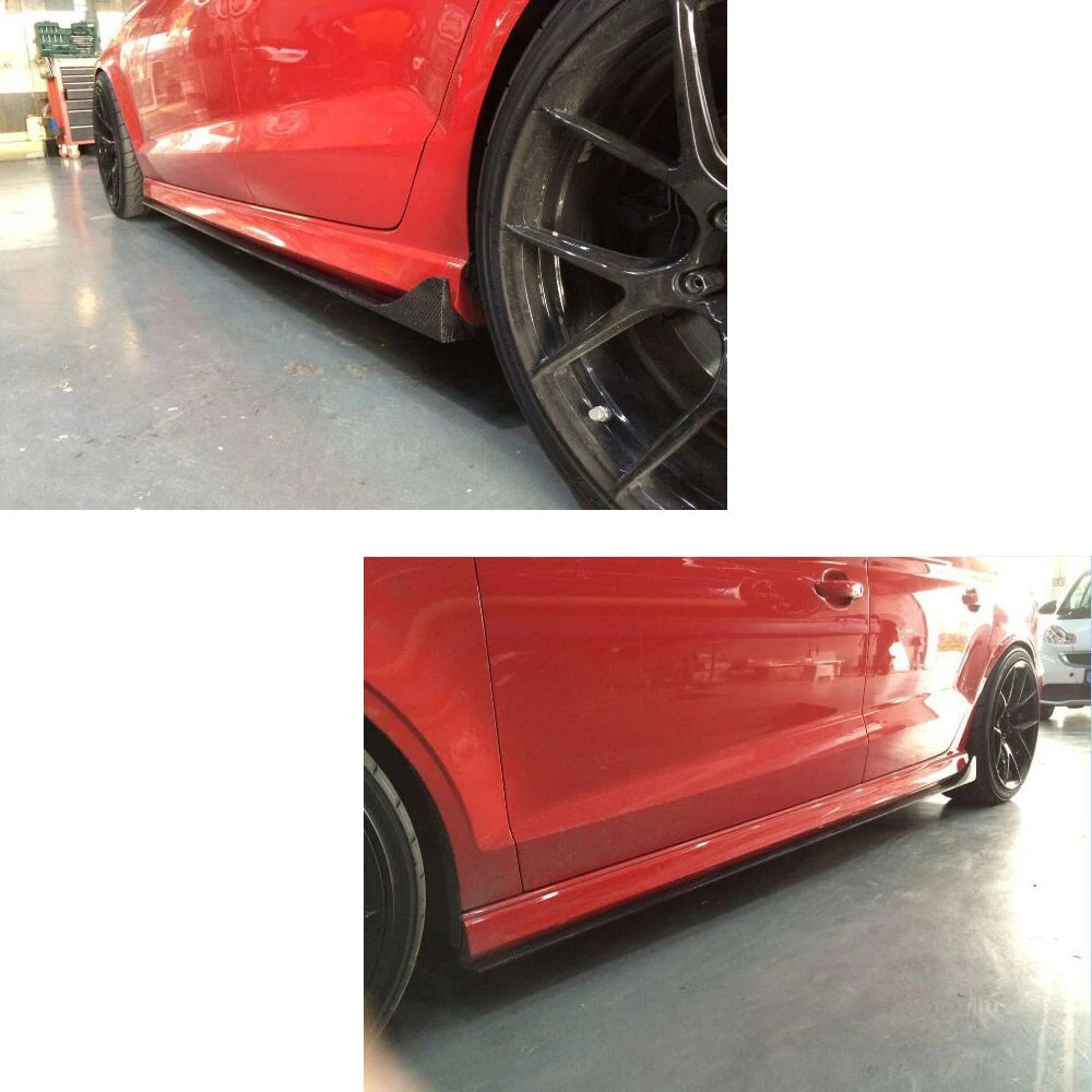 Боковые юбки из углеродного волокна для автомобиля фартуки Audi S3 Sline Sedan 4 двери 13-16