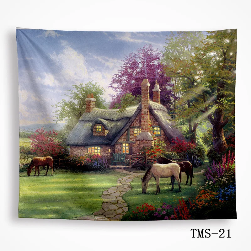 

forest farmhouse tapestry Sunset glow river duck wall blanket home decor dorm room wall cloth tapestries