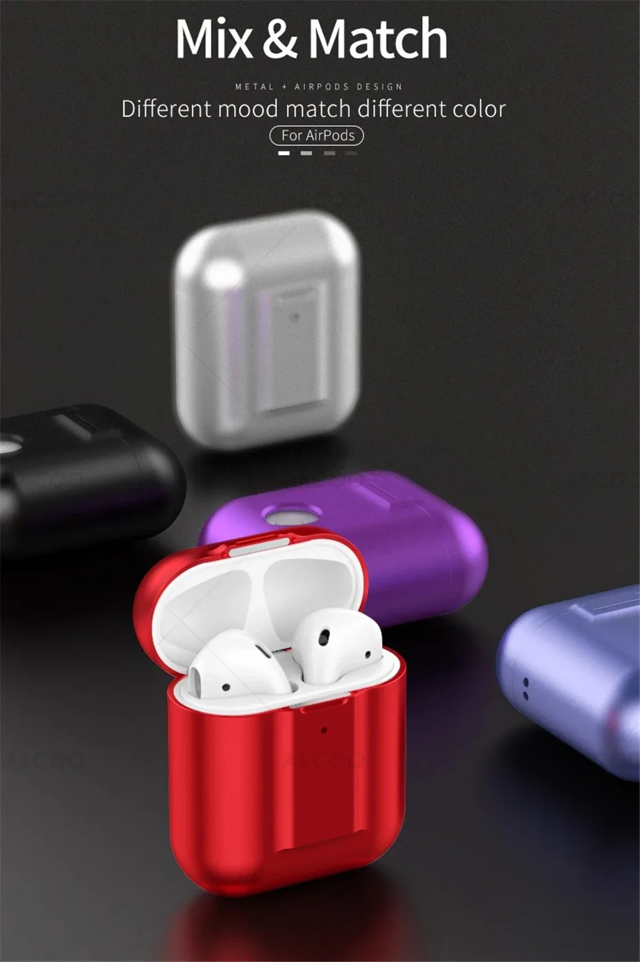 Магнитные Металлические Чехлы Akcoo для AirPods, ультра легкий противоударный чехол для AirPods 1 2, оболочка с силиконовым шнурком