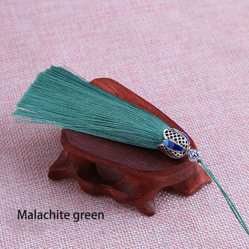 Malachite green 2 шт./упак. 8 см; Сатиновые туфли с бахромой, с кисточками щетка веревочная Петля "сделай сам" с бахромой отделка кулон для пошива штор ювелирных украшений Hand-Made домашний декор - Цвет: Malachite green