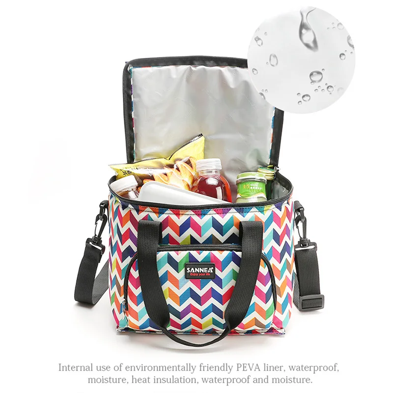 KAWEIDA New Fashion Floral Print Picnic Lunch Bag Waterproof Thermal Insulated Cold Box Bags for Women Kids Men | Багаж и сумки