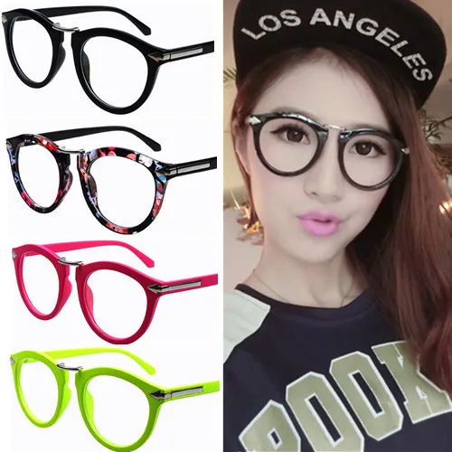 

Arrows Neon solid color round eyeglasses frame hip-hop stylish trendy women men vintage retro frames Spectacles