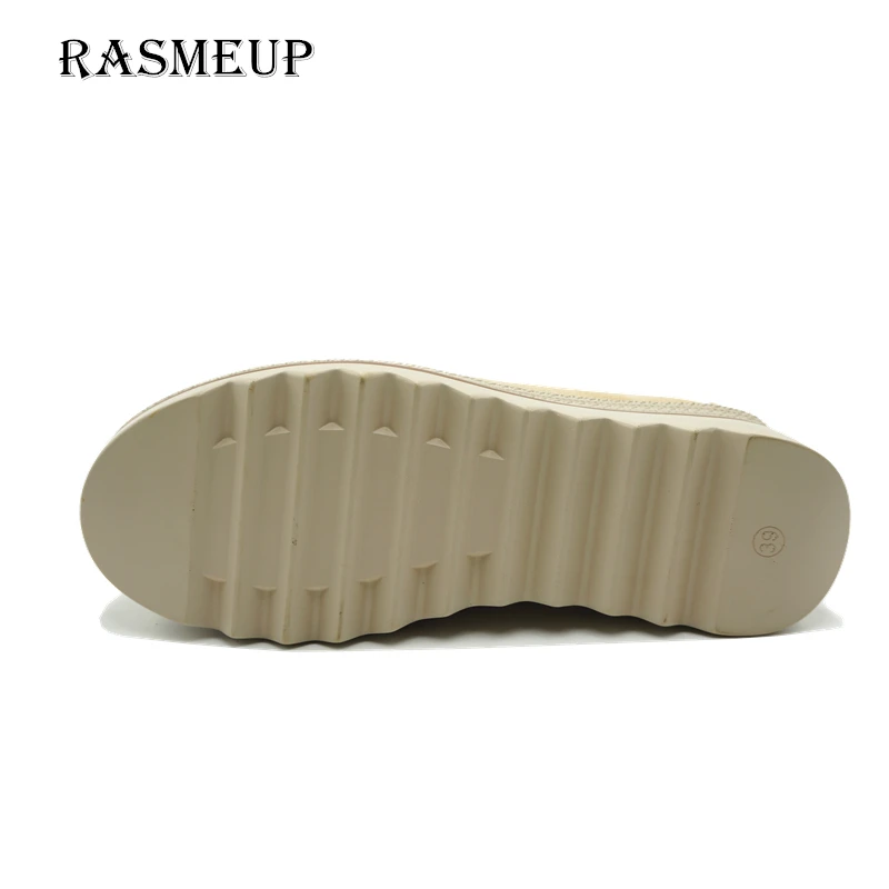 RASMEUP/женские кроссовки из натуральной замши на платформе 2018 женские слипоны