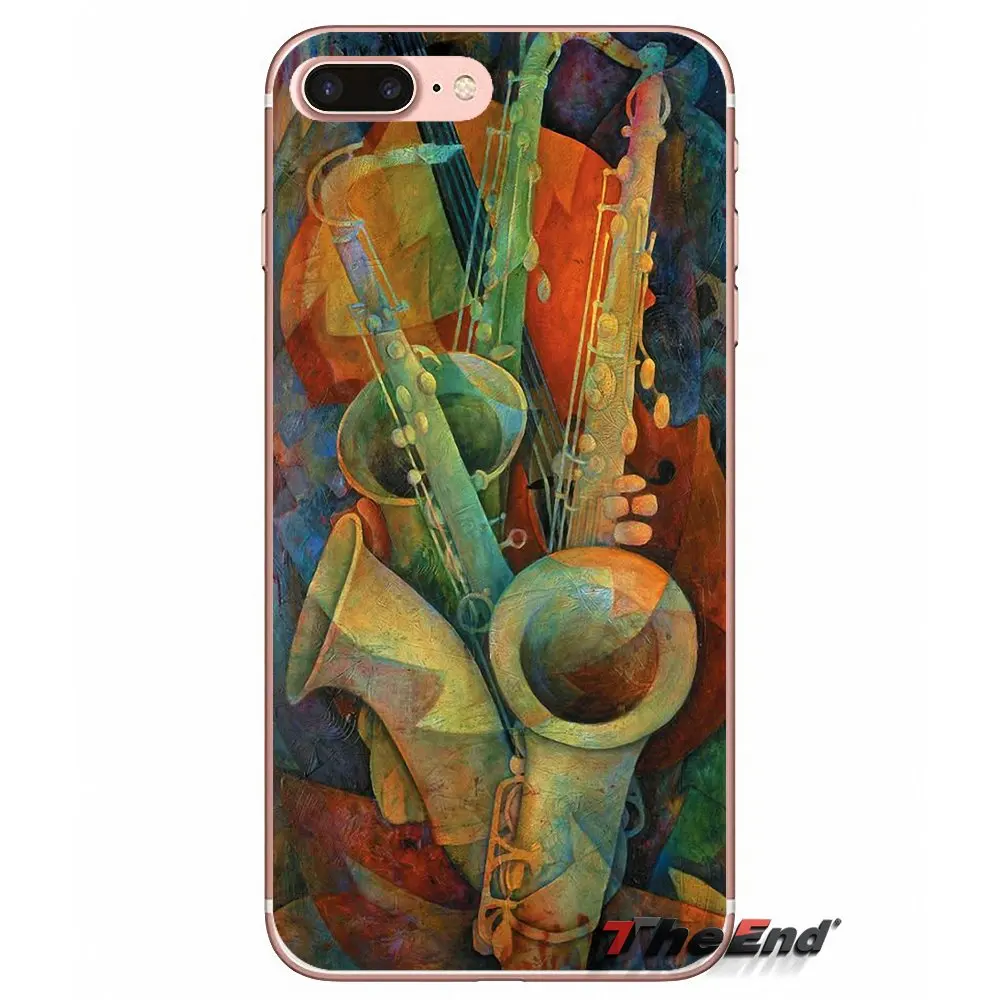 Для Xiaomi Redmi 4 3 3S Pro Mi3 Mi4 Mi4i Mi4C Mi5 Mi5S Mi Max Note 2 Чехол для саксофона SAX Music jazz symbols мягкий