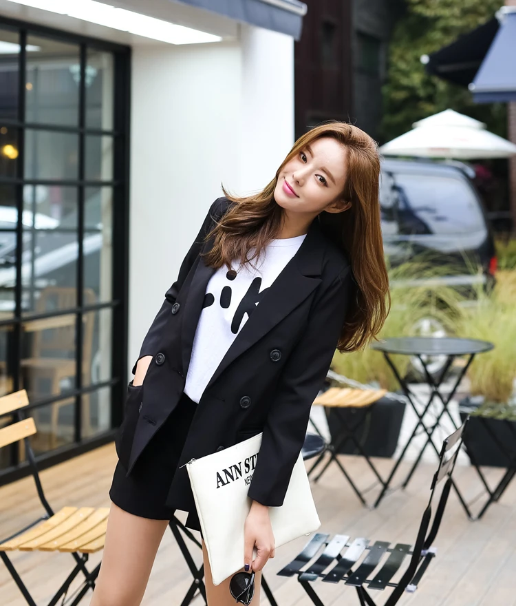 Женский комплект из двух предметов Осень зима 2018 модный двубортный пиджак и