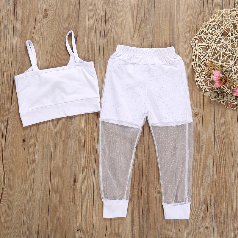 

Girls Clothes Set Kids Clothes Outfits Vest Tops Lace Long Pants Toddler Summer Children Clothes Set Boutique Girls Clothing Set