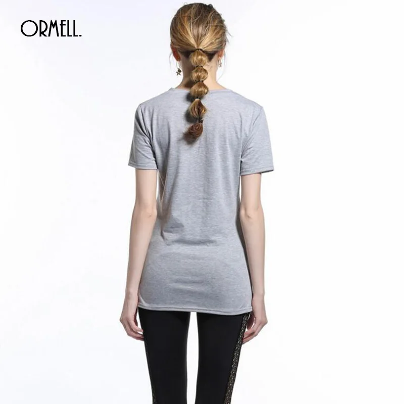 Ormell Vogue с принтом букв Для женщин футболка летние Повседневное комфорт S Топы