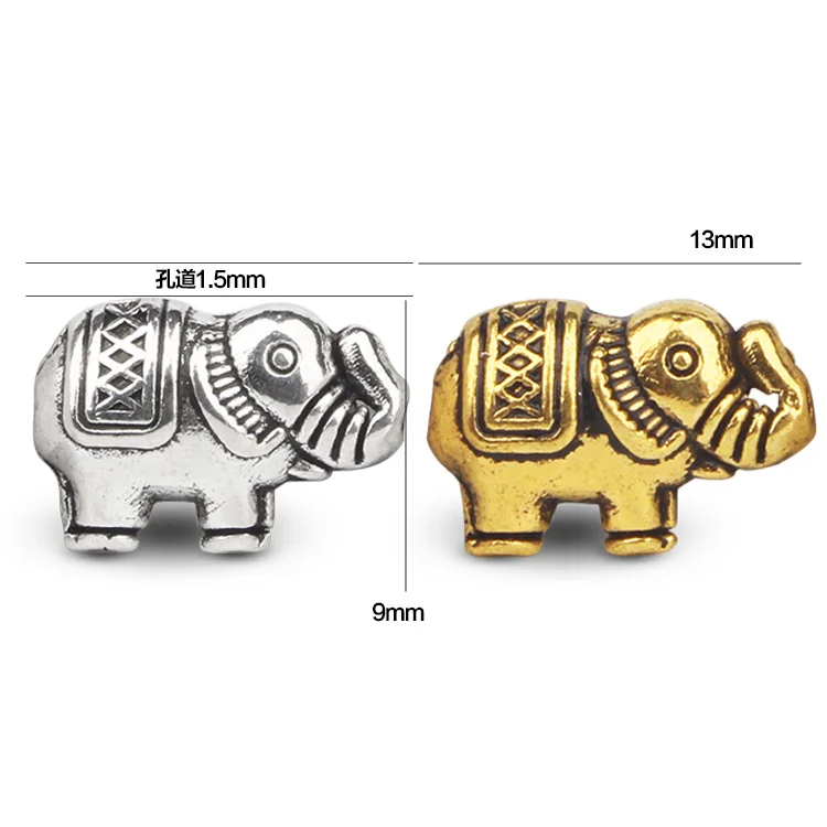 20pcs/lot Vintage Zinc Alloy Elephant Spacer Beads Antique Silver/Gold Charm Accessories Necklace Bracelet Septa Jewelry Finding - купить по