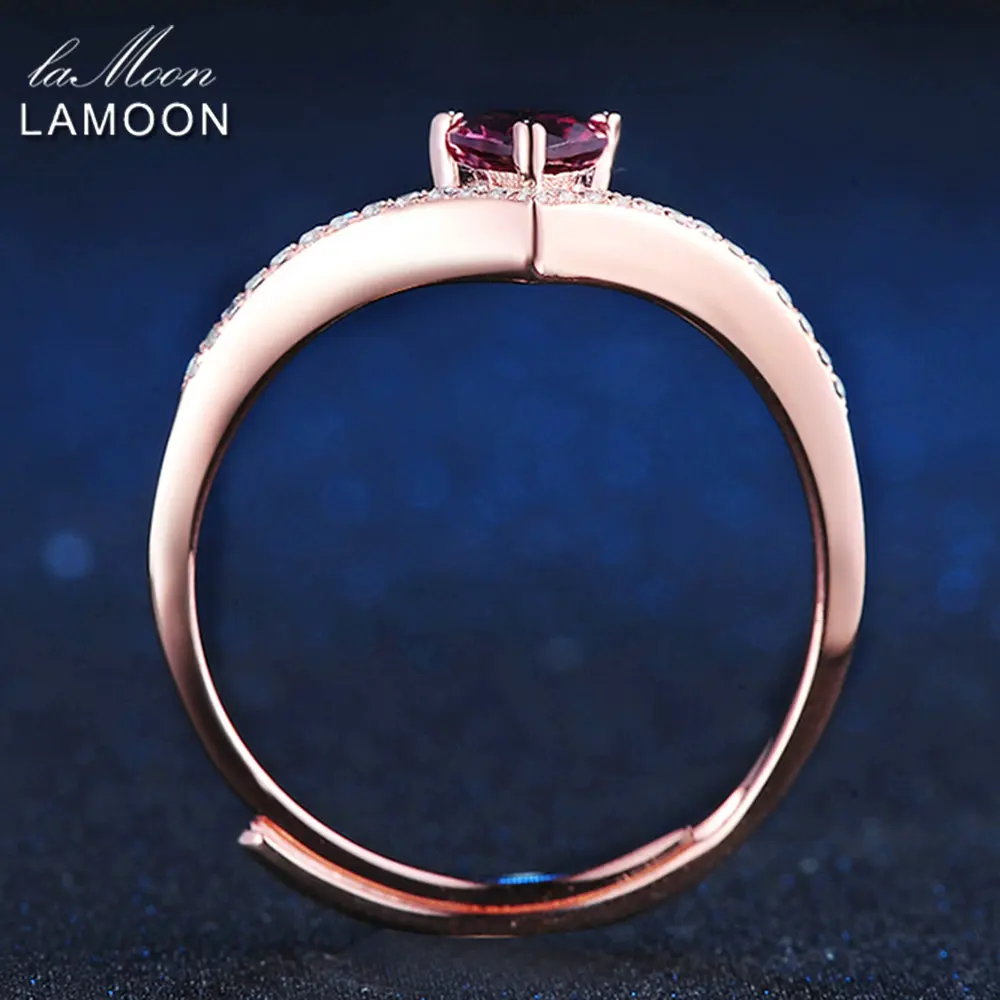 Lamoon сердце Кольца для Для женщин Романтическая любовь 100% натуральный красный
