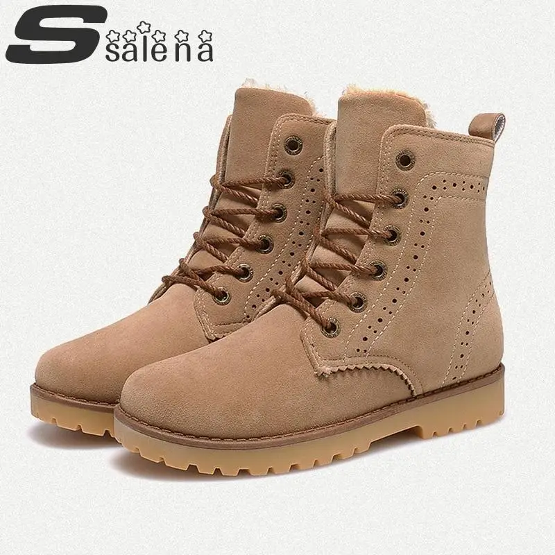 Зимние ботинки мужские модные рабочие из нубука удобные новые зимние бархатные