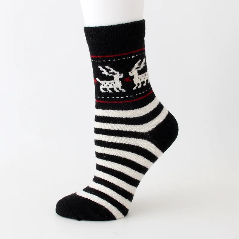 Deer cat adult retro thick wool socks Fashion women striped sock wild Spring autumn winter warm woman | Женская одежда