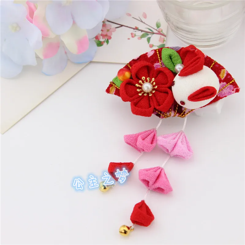 Кимоно Kanzashi Yukata в японском стиле женские кисточки веер кролик праздничный