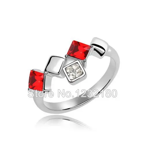 Fashion Purple 3.70g Wedding Bands Romantic Gold Plated Austrian Crystal Geometric Women Ring 2014 Compatible With Party | Украшения и