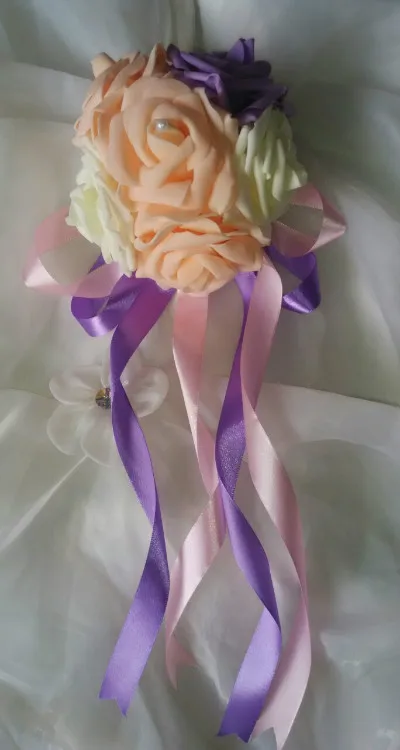 

6pcs/lot Wedding Car Handle Decorative Flowers Wedding Supplies Main Side Car Fleet Simulation Rose Flower