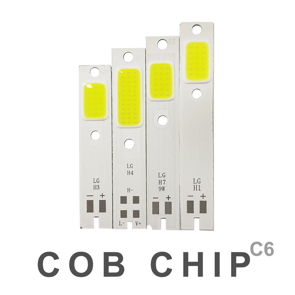 2 шт. чипы COB для C6 светодиодных автомобисветильник фар H1 H4 H7 HB3 HB4 880 H13 9004 9007