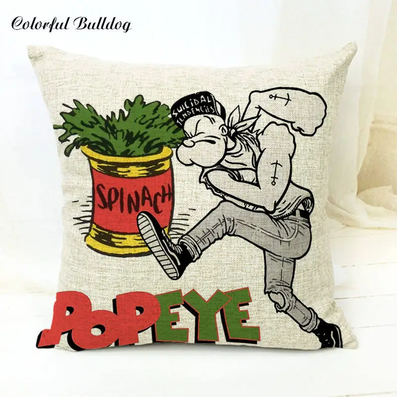 Наволочка с принтом из мультфильма анимация Popeye Ariver Pluto Spinach Letters домашняя спальня диван офис открытый автомобиль Декор белье Travesseiro - Цвет: 4
