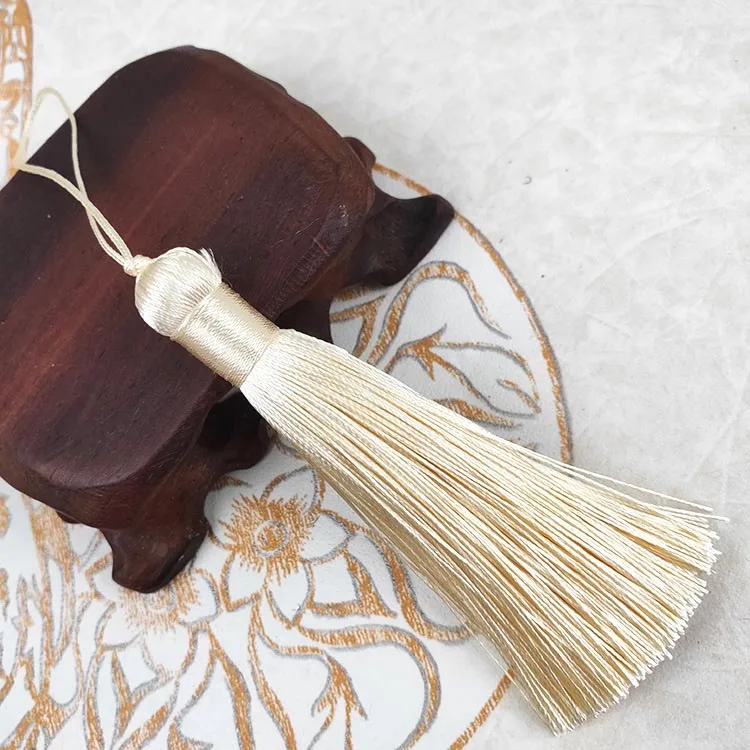 cream color 8 см fat tassel висячая веревка бахрома для шитья шторы одежда для дома бижутерия для декорирования ремесла аксессуары декоративный ключ 2 шт./партия - Цвет: cream color