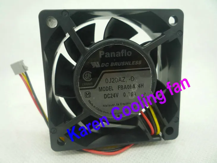 3-проводной охлаждающий вентилятор NMB 6 см FBA06A24H 6025 24В 0.16A