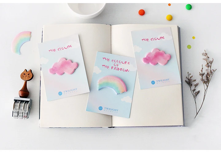 Kawaii милый облако Радуга наклейка маркер Закладка Памятка pad Флаги Agenda Sticky Note канцелярские товары школьные офисные принадлежности sl1266