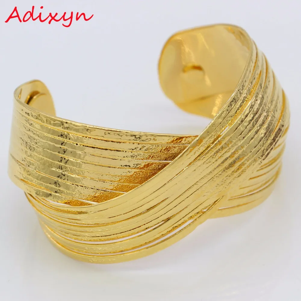 Adixyn Золотой Перекрывающийся браслет для женщин золотой цвет/медный Дубай