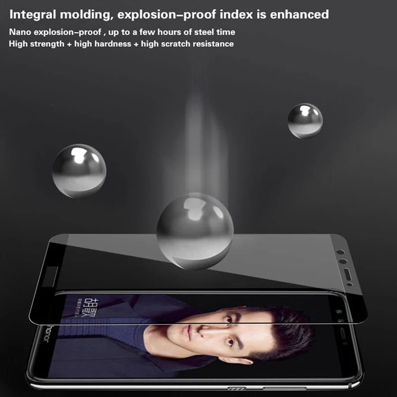 5D закаленное стекло для Huawei Honor 9 Lite Защитная пленка экрана изогнутая полная на