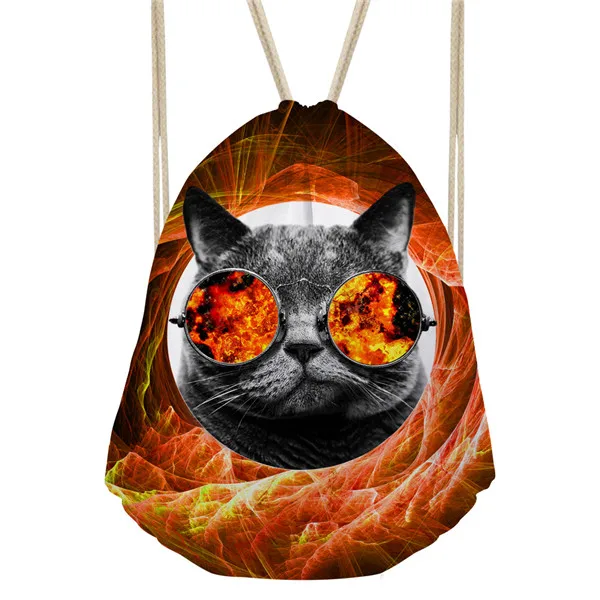 Бесшумный дизайн дропшиппинг крутые очки Кот Drawstring Рюкзак женские пляжные сумки рюкзак Мини Путешествия женские рюкзаки - Цвет: CC2217Z3